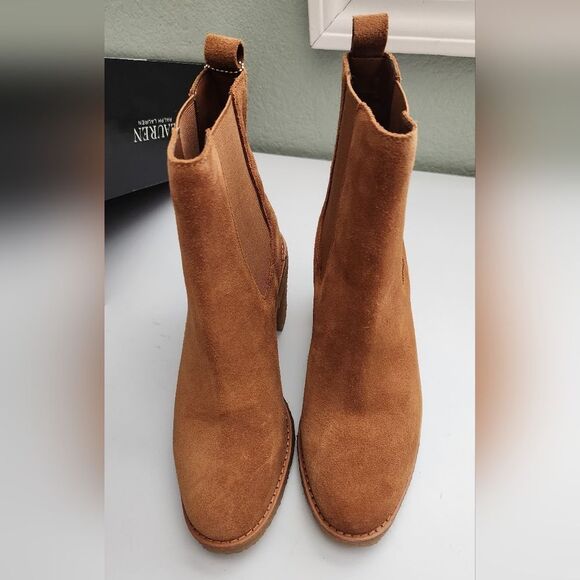 Lauren Ralph Lauren Marianna Water Repellent Suede Booties Women's Size 6 - Picture 7 of 10